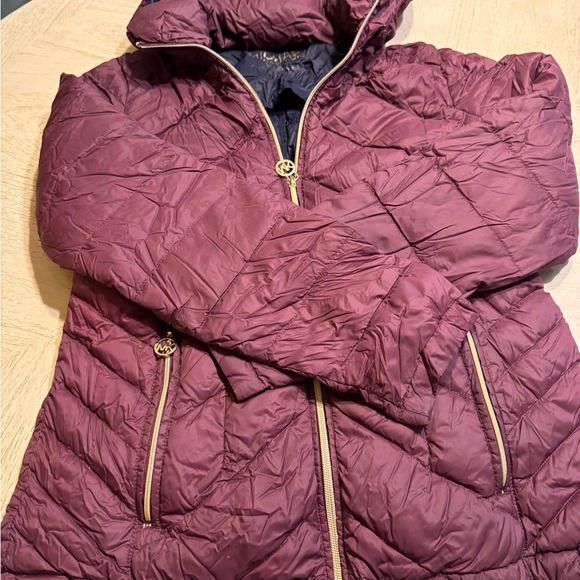 MICHAEL Michael Kors Burgundy Puffer Jacket - Picture 2 of 4